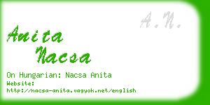 anita nacsa business card